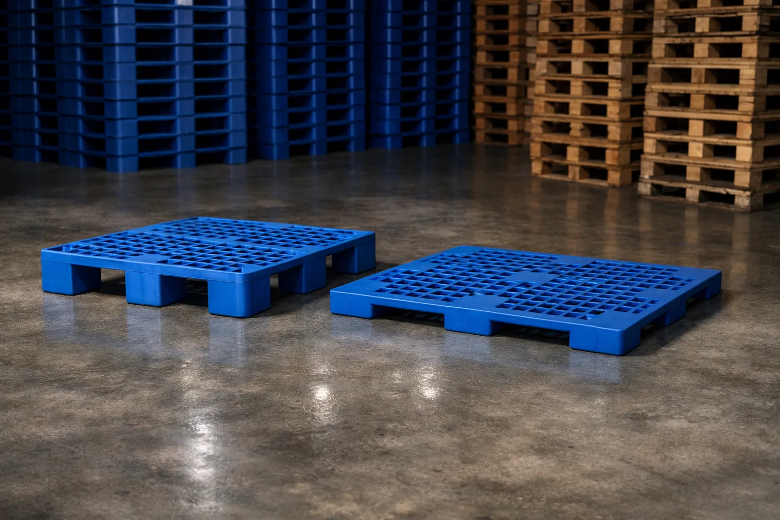 Pallet nhựa trong kho logistics hiện đại