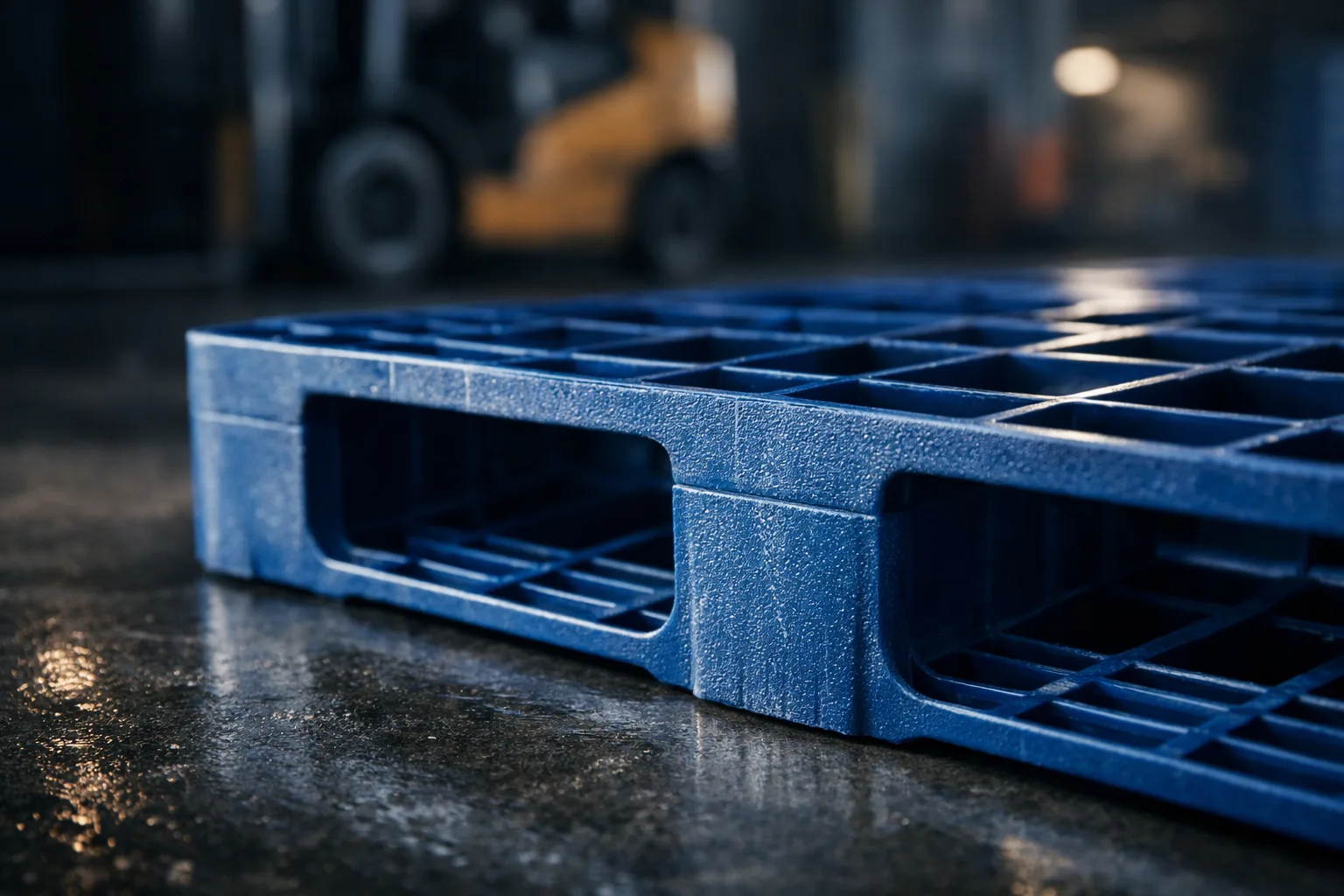 Pallet nhựa xanh dùng trong kho vận